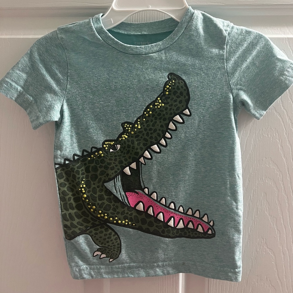 Carter's Teal Crocodile Graphic Tee